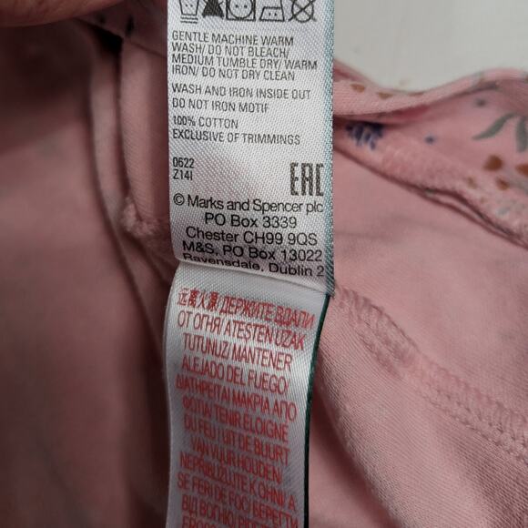 Marks & Spencer Sleeper Baby Girls Sz 9-12m Pink Floral Footie - Picture 6 of 6